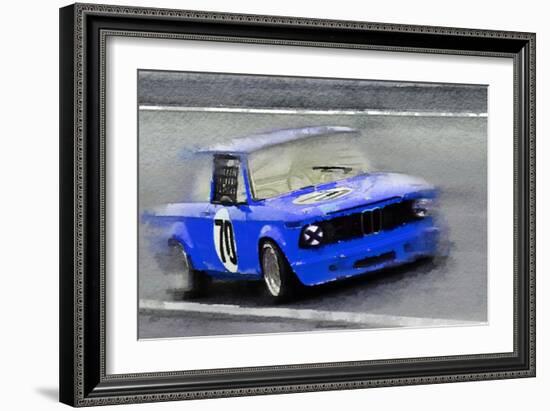 1969 BMW 2002 Racing Watercolor-NaxArt-Framed Art Print