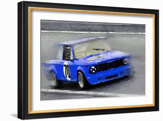 1969 BMW 2002 Racing Watercolor-NaxArt-Framed Art Print