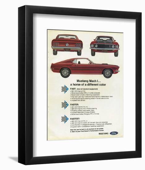 1969 Mustang - Mach 1 Horse-null-Framed Art Print