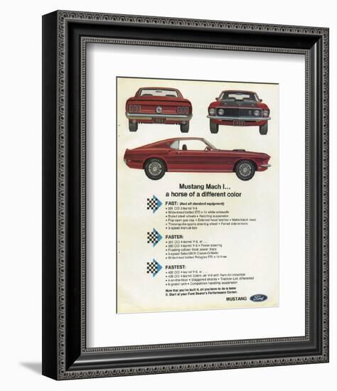 1969 Mustang - Mach 1 Horse-null-Framed Art Print