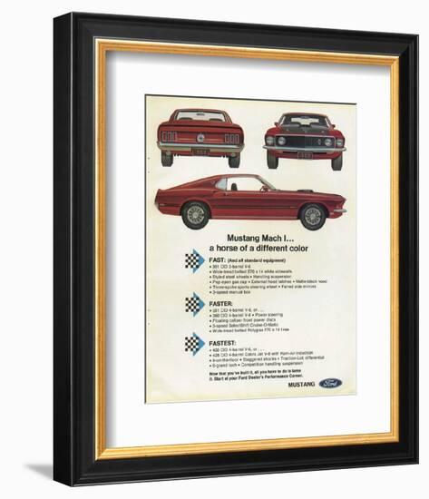 1969 Mustang - Mach 1 Horse-null-Framed Art Print