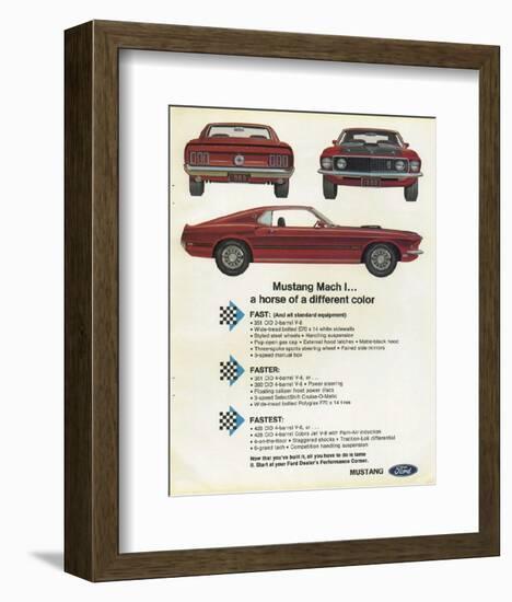 1969 Mustang - Mach 1 Horse-null-Framed Art Print