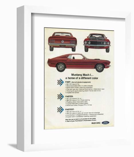 1969 Mustang - Mach 1 Horse-null-Framed Art Print