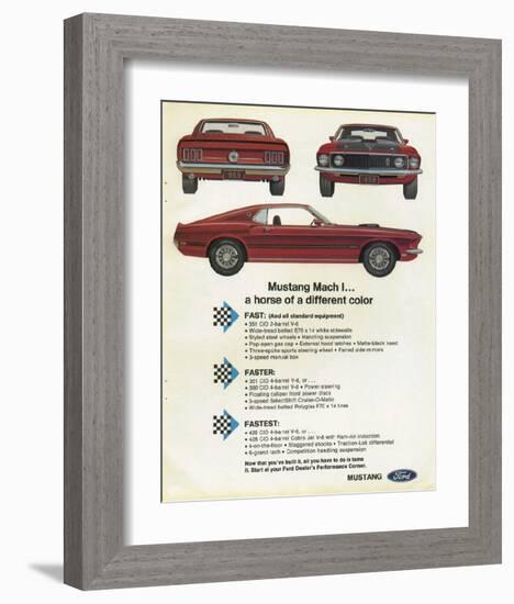 1969 Mustang - Mach 1 Horse-null-Framed Art Print