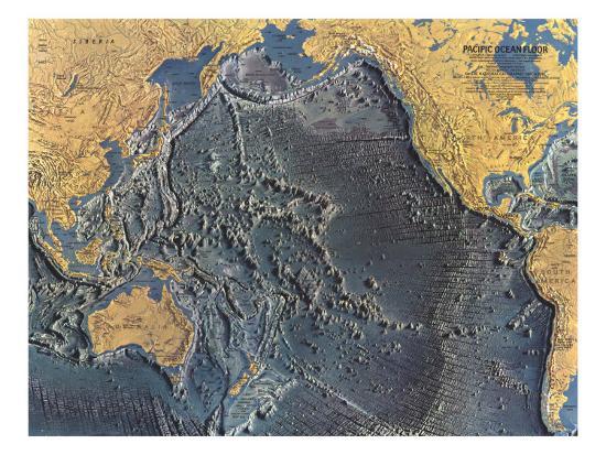 1969 Pacific Ocean Floor Map Art Print By National Geographic Maps Art Com