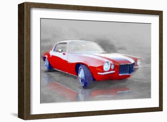 1970 Chevy Camaro Watercolor-NaxArt-Framed Art Print