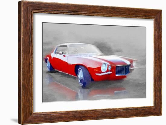 1970 Chevy Camaro Watercolor-NaxArt-Framed Art Print