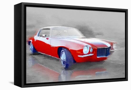 1970 Chevy Camaro Watercolor-NaxArt-Framed Stretched Canvas