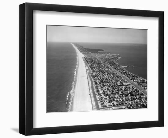 1970s-1980s Aerial of Jersey Shore Barnegat Peninsula Barrier Island Seaside Park New Jersey-null-Framed Photographic Print