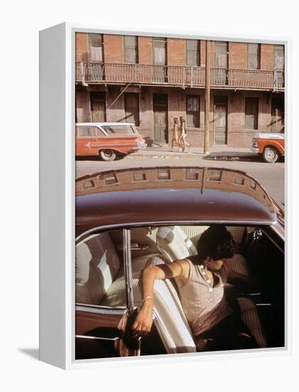 1970s America, a Chicano Teenager in the Barrio Area of El Paso, Texas, 1973-null-Framed Stretched Canvas
