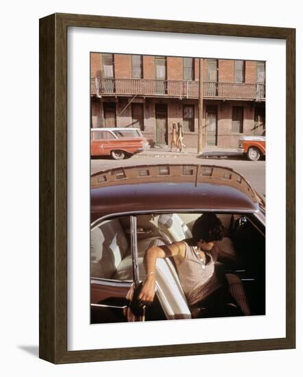 1970s America, a Chicano Teenager in the Barrio Area of El Paso, Texas, 1973-null-Framed Photo