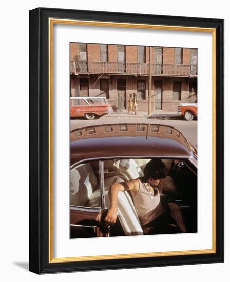 1970s America, a Chicano Teenager in the Barrio Area of El Paso, Texas, 1973-null-Framed Photo