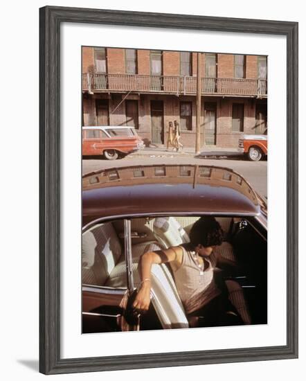 1970s America, a Chicano Teenager in the Barrio Area of El Paso, Texas, 1973-null-Framed Photo