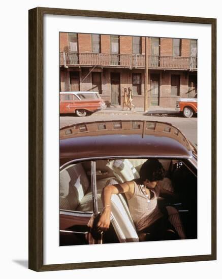 1970s America, a Chicano Teenager in the Barrio Area of El Paso, Texas, 1973-null-Framed Photo