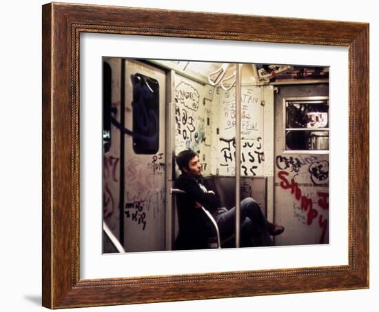 1970s America, Graffiti on a Subway Car, New York City, New York, 1972-null-Framed Photo