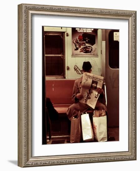 1970s America, Graffiti on a Subway Car, New York City, New York, 1972-null-Framed Photo