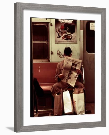 1970s America, Graffiti on a Subway Car, New York City, New York, 1972-null-Framed Photo