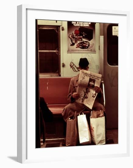 1970s America, Graffiti on a Subway Car, New York City, New York, 1972-null-Framed Photo