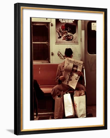 1970s America, Graffiti on a Subway Car, New York City, New York, 1972-null-Framed Photo