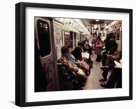 1970s America, Graffiti on a Subway Car, New York City, New York, 1972-null-Framed Photo