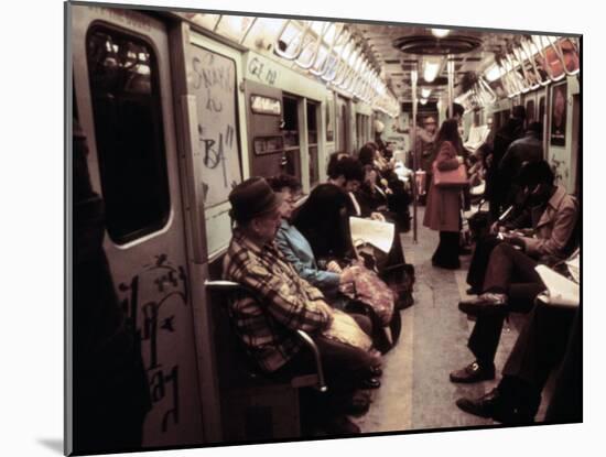 1970s America, Graffiti on a Subway Car, New York City, New York, 1972-null-Mounted Photo