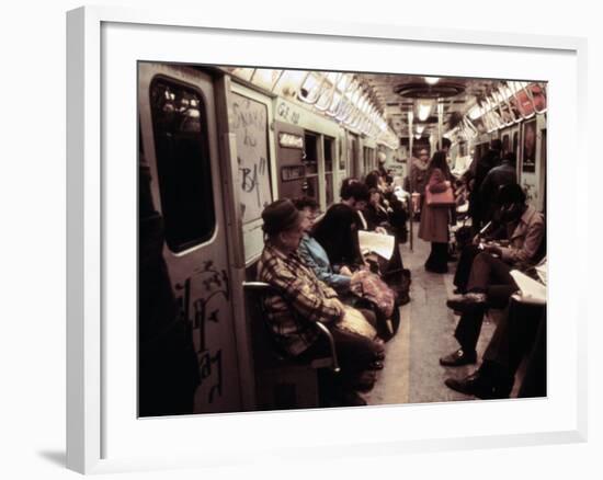 1970s America, Graffiti on a Subway Car, New York City, New York, 1972-null-Framed Photo