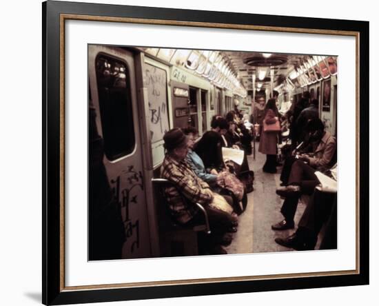 1970s America, Graffiti on a Subway Car, New York City, New York, 1972-null-Framed Photo