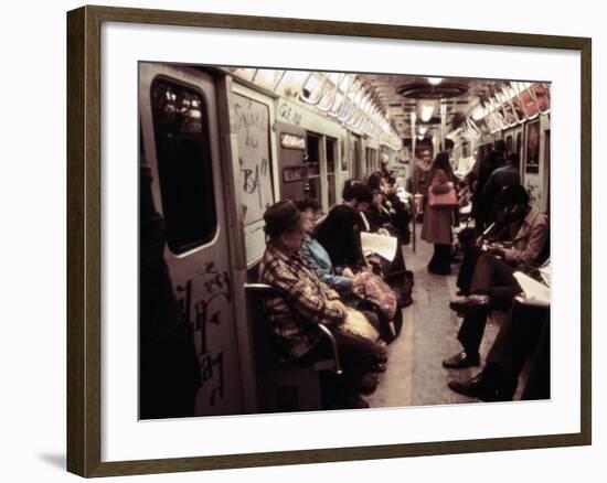 1970s America, Graffiti on a Subway Car, New York City, New York, 1972-null-Framed Photo