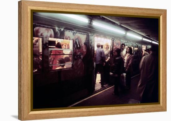 1970s America, Graffiti on a Subway Car on the Lexington Avenue Line. New York City, New York, 1972-null-Framed Stretched Canvas