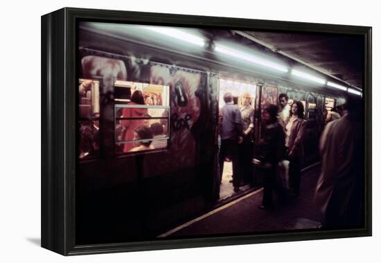 1970s America, Graffiti on a Subway Car on the Lexington Avenue Line. New York City, New York, 1972-null-Framed Stretched Canvas