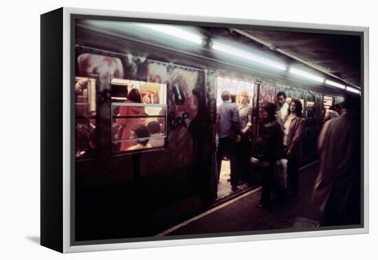 1970s America, Graffiti on a Subway Car on the Lexington Avenue Line. New York City, New York, 1972-null-Framed Stretched Canvas