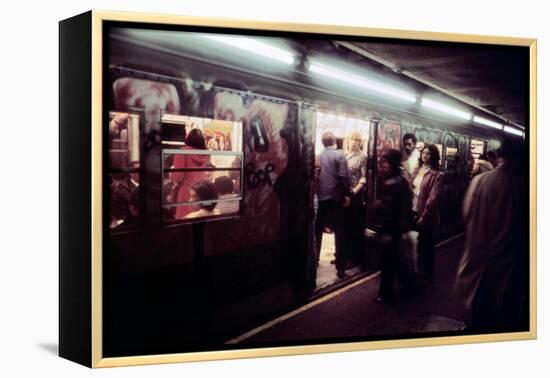 1970s America, Graffiti on a Subway Car on the Lexington Avenue Line. New York City, New York, 1972-null-Framed Stretched Canvas