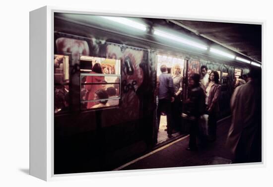 1970s America, Graffiti on a Subway Car on the Lexington Avenue Line. New York City, New York, 1972-null-Framed Stretched Canvas