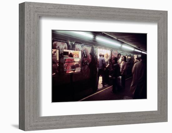 1970s America, Graffiti on a Subway Car on the Lexington Avenue Line. New York City, New York, 1972-null-Framed Photo