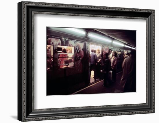 1970s America, Graffiti on a Subway Car on the Lexington Avenue Line. New York City, New York, 1972-null-Framed Photo