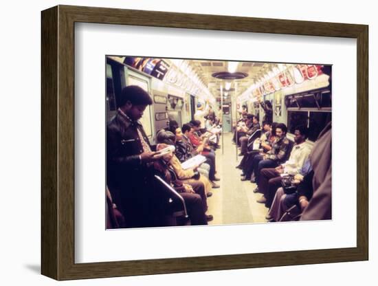 1970s America, Passengers on a Subway Car, New York City, New York, 1972-null-Framed Photo