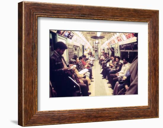 1970s America, Passengers on a Subway Car, New York City, New York, 1972-null-Framed Photo