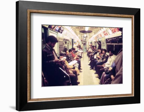 1970s America, Passengers on a Subway Car, New York City, New York, 1972-null-Framed Photo