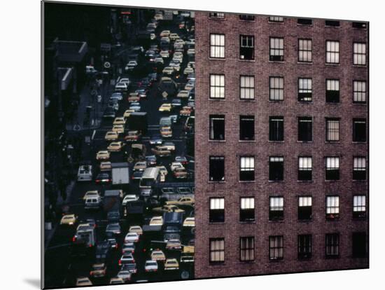 1970s America, Traffic on 6th Avenue Near 42nd Street. Manhattan, New York City, 1972-null-Mounted Photo