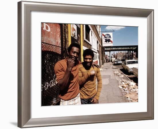 1970s America, Two Young Men on the South Side of Chicago, 1973-null-Framed Photo