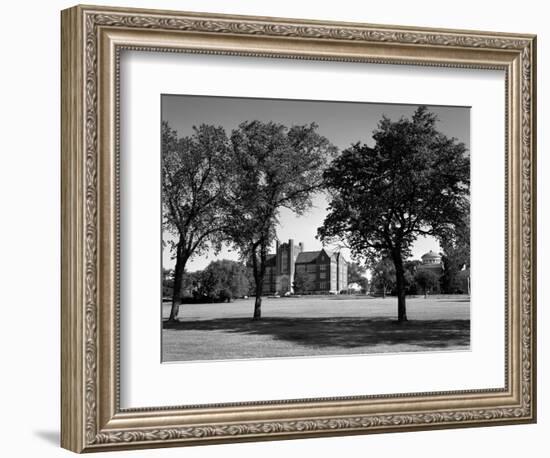 1970s Campus of Emporia College in Kansas with Brick Buildings Nestled Among Trees-null-Framed Photographic Print