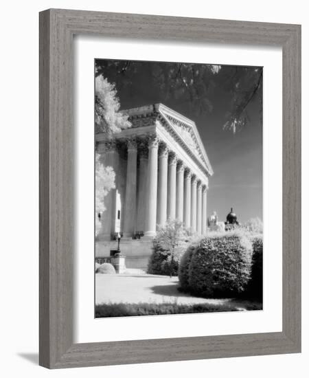 1970s Infrared Photograph Front of Supreme Court Building Washington DC-null-Framed Photographic Print