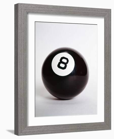 1970s Pool Billiard Ball Eight Ball-null-Framed Photographic Print