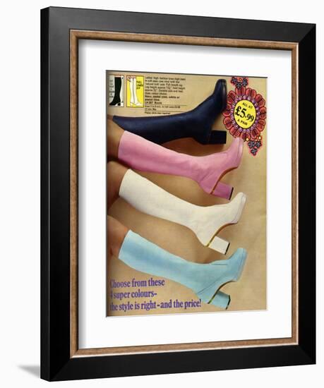 1970s UK Platform Boots Catalogue/Brochure Plate-null-Framed Giclee Print