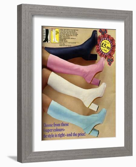 1970s UK Platform Boots Catalogue/Brochure Plate-null-Framed Giclee Print