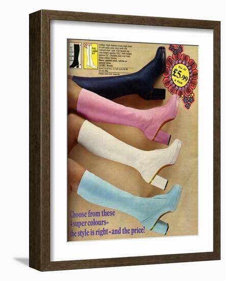 1970s UK Platform Boots Catalogue/Brochure Plate-null-Framed Giclee Print