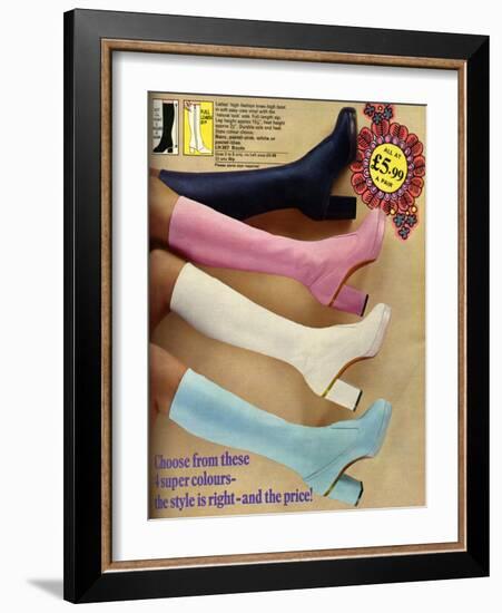 1970s UK Platform Boots Catalogue/Brochure Plate-null-Framed Giclee Print