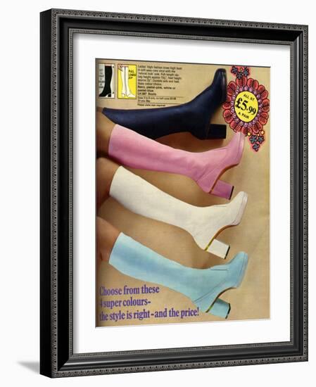 1970s UK Platform Boots Catalogue/Brochure Plate-null-Framed Giclee Print