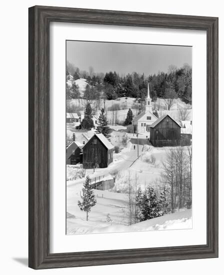 1970s Winter Scenic of Waits River Junction Vermont-null-Framed Photographic Print