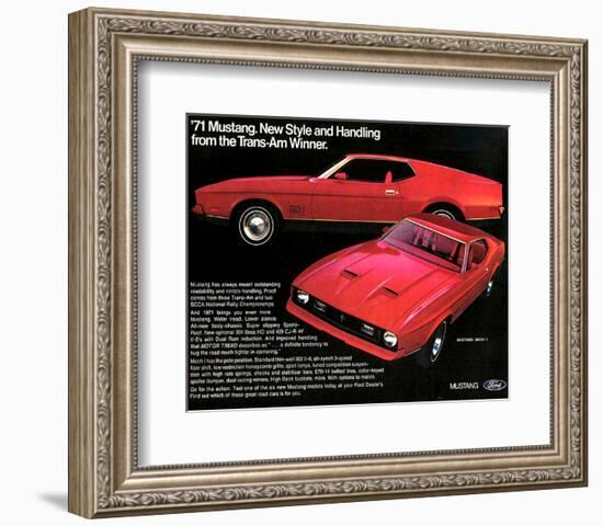 1971 Mustang - Trans-Am Winner-null-Framed Art Print